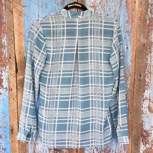 CAbi Dusty Teal Faux Wrap Blouse - Picture 6 of 6